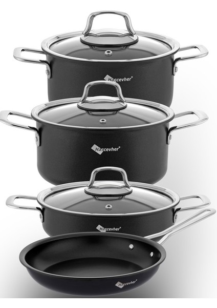 Veronica 7 Pcs Nonstick Uygar Swiss Tencere SETI(18/22TEN/26KAR/26TV)