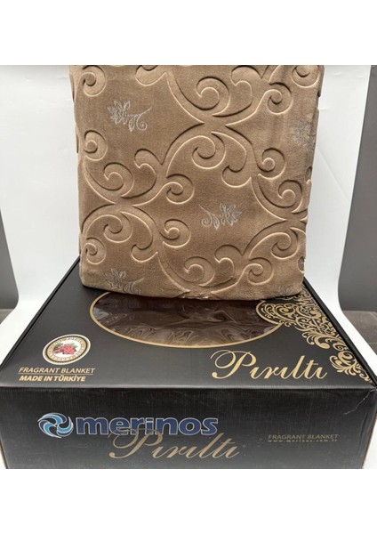 Pırıltı Çift Kişilik Battaniye Bej Silver