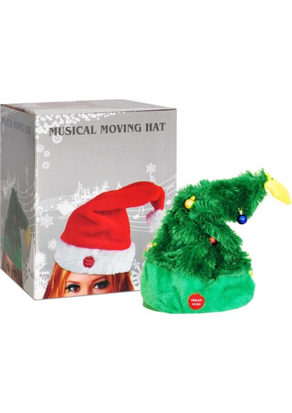Yılbaşı Dans Eden Müzikli Şapka Müziğe Uyumlu Hareket Eden Parti Şapkası Yeşil