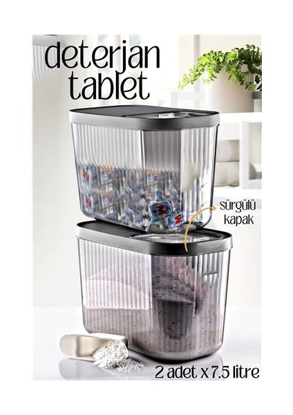 Bfs Multibox Deterjan Tablet Kutusu Sürgülü Kapak 7.5 Litre 2 Adet