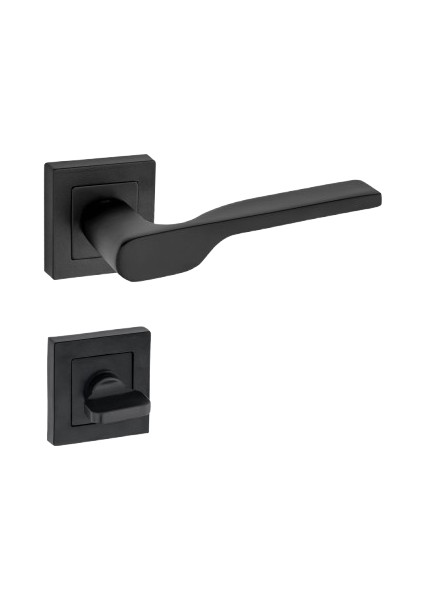 Sedir Kol Kare Rozetli Siyah Wc Kapı Kolu