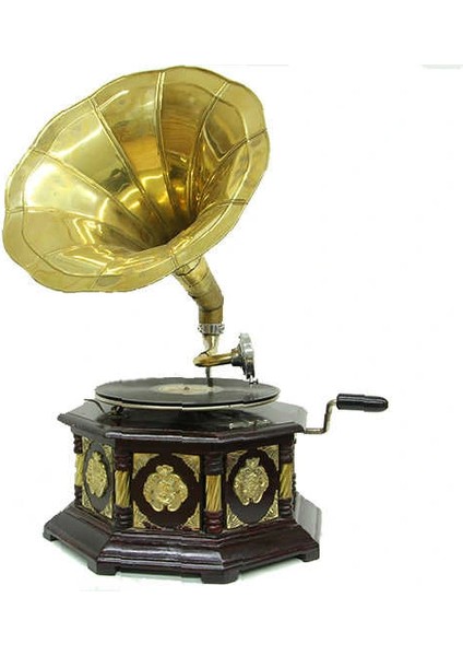 Gramofon Sekizgen Bronz Kakma