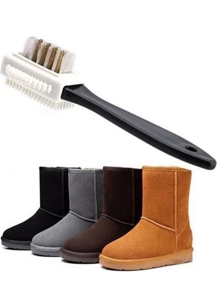 Çift Taraflı Pratik Taşınabilir Süet Nubuk Deri Çizme Bot Ayakkabı Temizleme Bakım Fırçası fiyatları