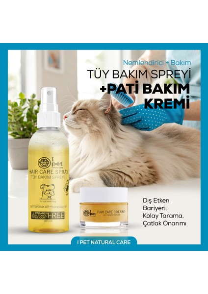 Kedi Köpek Tüy Parlatıcı ve Kolay Tarama Spreyi 200 ml – Pati Bakım Krem, Çatlak Giderici