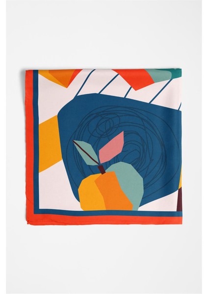 Geometrik Desenli %100 Ipek Bandana 55X55 indirimleri