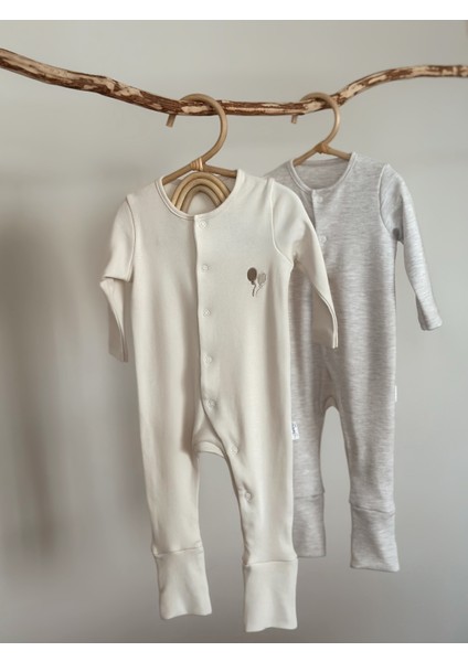 %100 Pamuk Aç/kapa Patikli Ekstra Yumuşak Doku Tulum Seti Oeko-Tex Sertifikalı