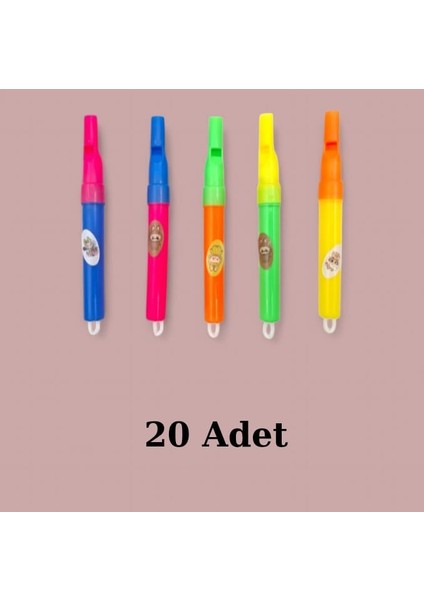 Plastik 20 Adet Kuş Dili Düdük