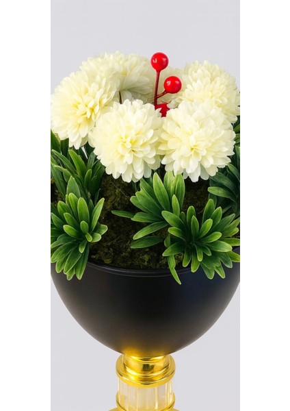 Royal Black & Gold Peony – Lüks Ayaklı Peony Kasımpatı Kokina Aranjmanı fırsatları