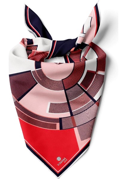 %100 Ipek Kadın Desenli Bandana 80X80