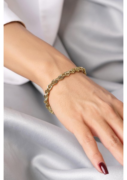 14 Ayar Altın Burgu Halat Zincir Bileklik 5.75 mm fiyatları