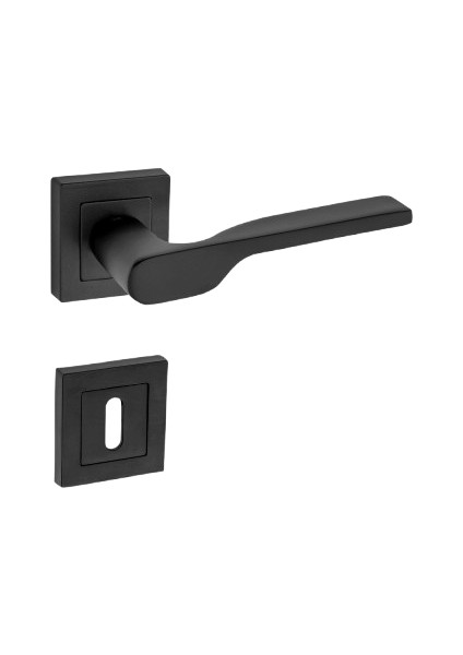 Sedir Kol Kare Rozetli Siyah Oda Kapı Kolu