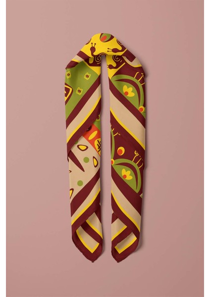 Geometrik Desenli Ipek Bandana modelleri