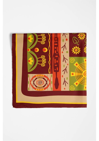 Geometrik Desenli Ipek Bandana indirimleri