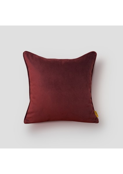 "merlot" Düz Kadife Dokulu Kırlent - Bordo - 45X45