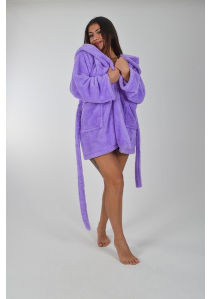 Kapşonlu Unisex Wellsoft Peluş Sabahlık | Borno fiyatları