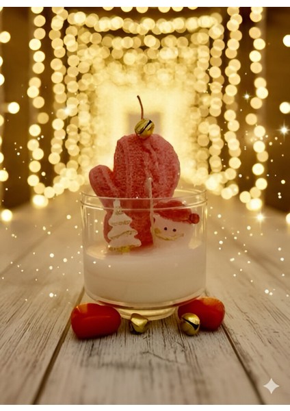 El Yapımı Yılbaşı Mum Seti – Kırmızı Geyik & Cam Kutuda Özel Tasarım Kokulu Dekoratif Mumlar modelleri