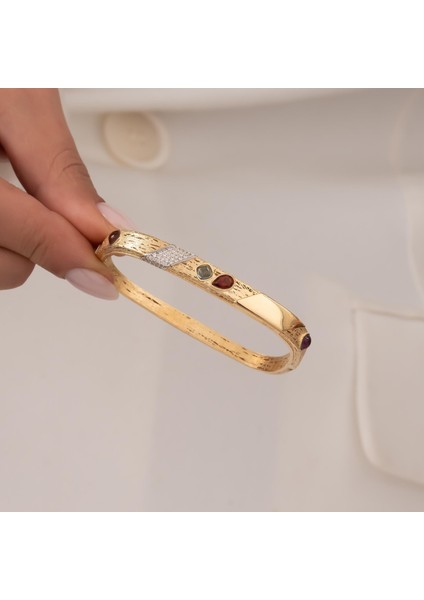 Renkli Taşlı 14 Ayar Altın Kelepçe fiyatları