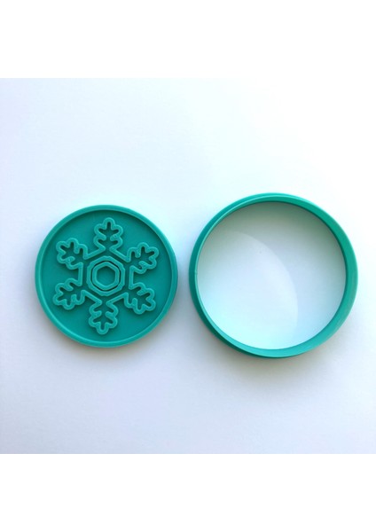 Yuvarlak Kar Tanesi Kurabiye Kalıbı ve Damga Seti | Yılbaşı Figürü | Kış Temalı Parti | Şeker Hamuru, Kil Şekillendirici fırsatları