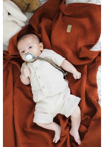 Bistyle Müslin Battaniye 120X120 cm 70101 Kiremit fiyatları