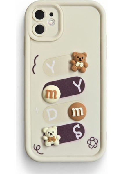 Iphone 11 Uyumlu Kılıf Beyaz Renk Ayıcık Figürlü 3D Kamera Korumalı Darbe Emici Yumuşak Silikon Kapak fırsatları