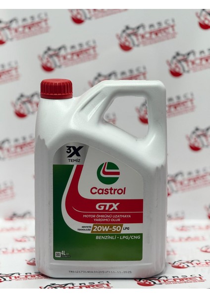 Gtx 20W-50 Lpg/cng Uyumlu Yarı Sentetik Motor Yağı (4 Litre)