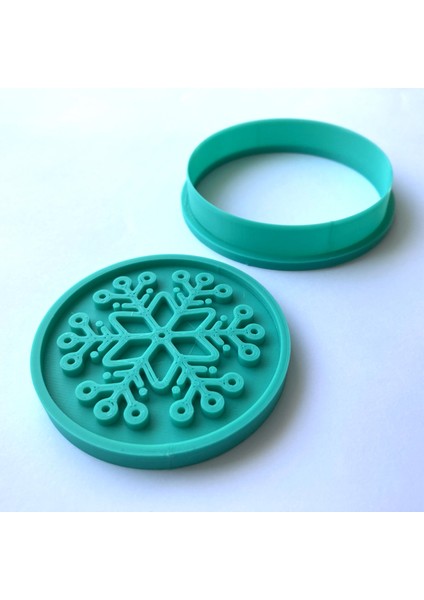 Detaylı Kar Tanesi Kurabiye Damgası ve Kalıbı | Yılbaşı, Kış Temalı Parti | Şeker Hamuru, Kil Şekillendirici modelleri