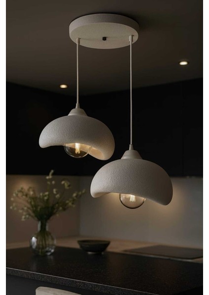 Natural Beton Görünüm 2 Li Sarkıt Avize Bohem Modern Rustik (Rustik Ampul Hediyedir.) fiyatları