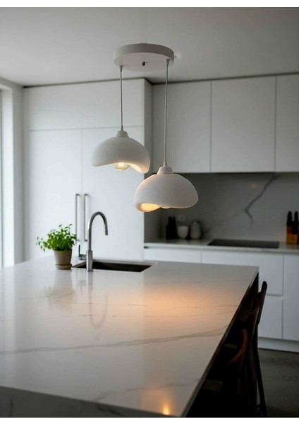 Natural Beton Görünüm 2 Li Sarkıt Avize Bohem Modern Rustik (Rustik Ampul Hediyedir.) fırsatları