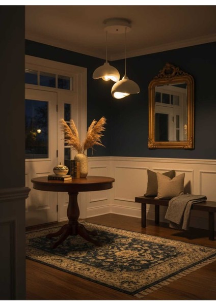 Natural Beton Görünüm 2 Li Sarkıt Avize Bohem Modern Rustik (Rustik Ampul Hediyedir.)