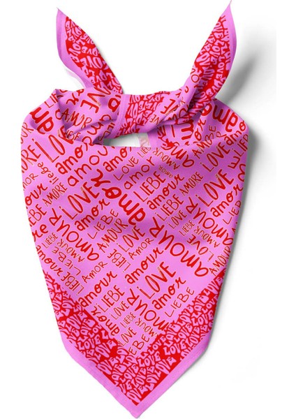 Amour Desenli Ipek Bandana