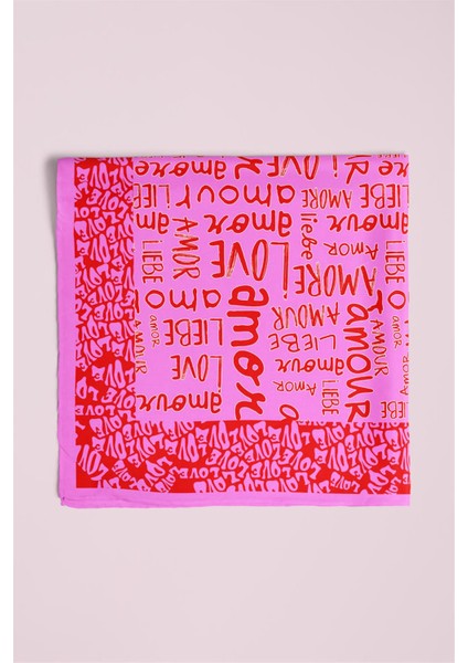 Amour Desenli Ipek Bandana