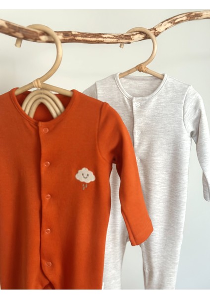 %100 Pamuk Aç/kapa Patikli Ekstra Yumuşak Doku Tulum Seti Oeko-Tex Sertifikalı