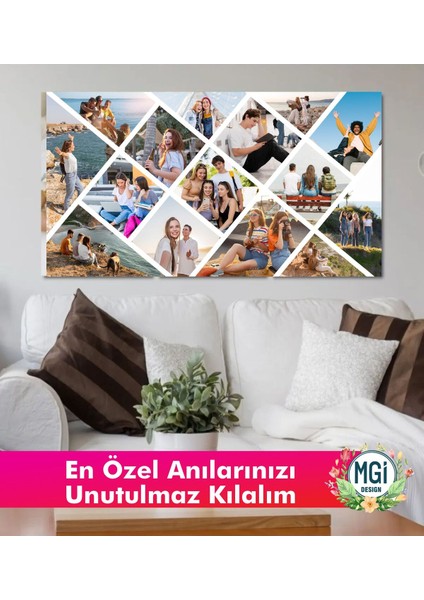 Kişiye Özel 15 Fotoğraflı Premium Kanvas Tablo 50X70 cm Ölçü