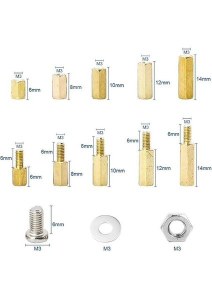 910 Adet M3 Metal Distans Vida Somun Pul Seti Aralıyıcı Stand Off 13 Çeşit Şeffaf Çantada fiyatları