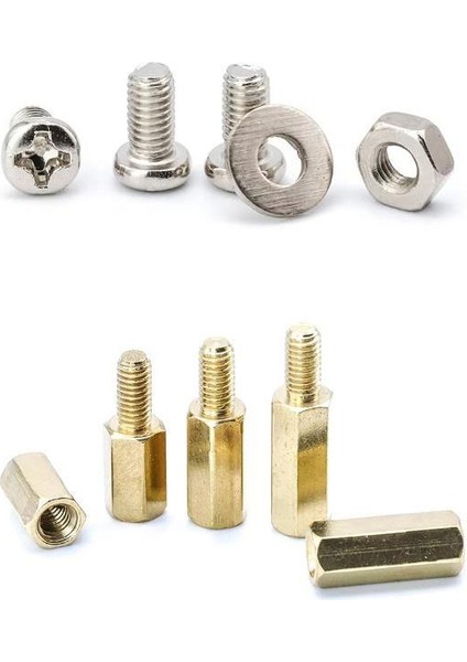 910 Adet M3 Metal Distans Vida Somun Pul Seti Aralıyıcı Stand Off 13 Çeşit Şeffaf Çantada modelleri