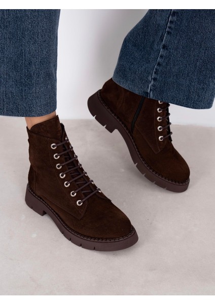 Erika Kahve Süet Hakiki Deri Kadın Bot fırsatları