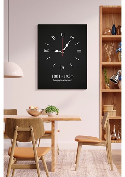 Saat 9 U 5 Geçe Temalı Dekoratif Hd Baskı Kanvas Tablosu Hd Dijital Baskı Dikey Kanvas Tablo