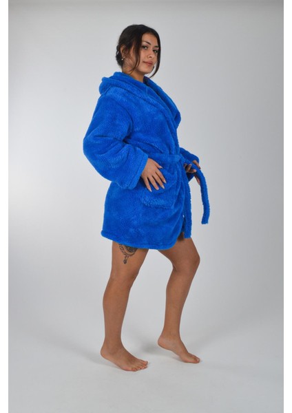 Kapşonlu Unisex Wellsoft Peluş Sabahlık | Borno modelleri