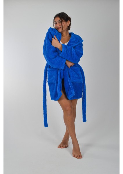 Kapşonlu Unisex Wellsoft Peluş Sabahlık | Borno indirimleri