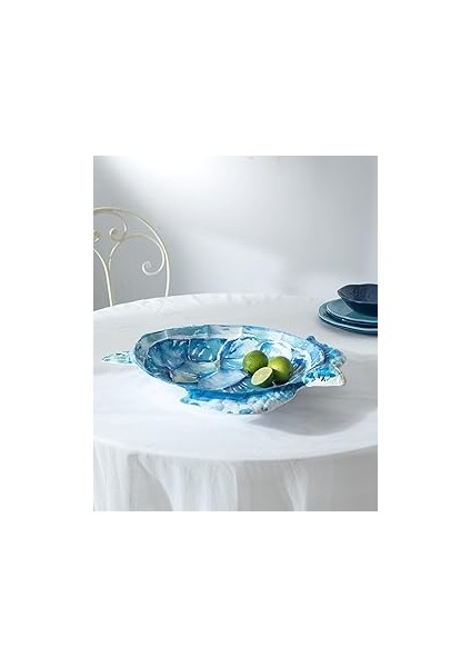 Madame Coco Colleta Tabak Orta Boy Mavi/beyaz