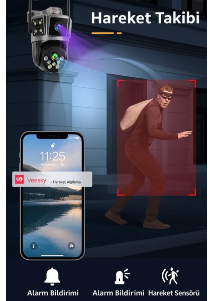 Wifi 2 Kameralı Hareket Takipli Gece Görüşlü Kablosuz Güvenlik Kamerası fiyatları