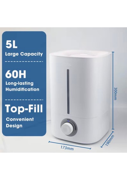 5l Büyük Kapasiteli Hava Nemlendirici | 60 Saat Uzun Süreli Nemlendirme |pratik Tasarım