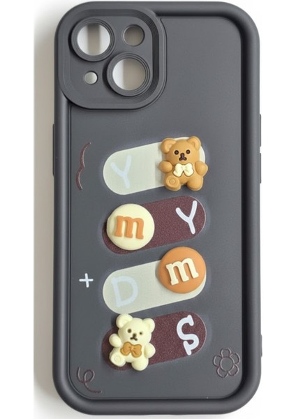 Iphone 15 Uyumlu Kılıf Siyah Renk Ayıcık Figürlü 3D Kamera Korumalı Darbe Emici Yumuşak Silikon Kapak fırsatları