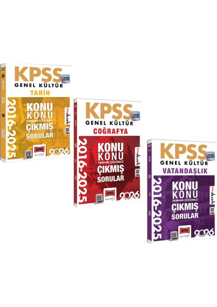 Yargı 2026 Kpss Genel Kültür Tarih Coğrafya ve Vatandaşlık Konularına Göre Çıkmış Sorular Seti 3 Kitap
