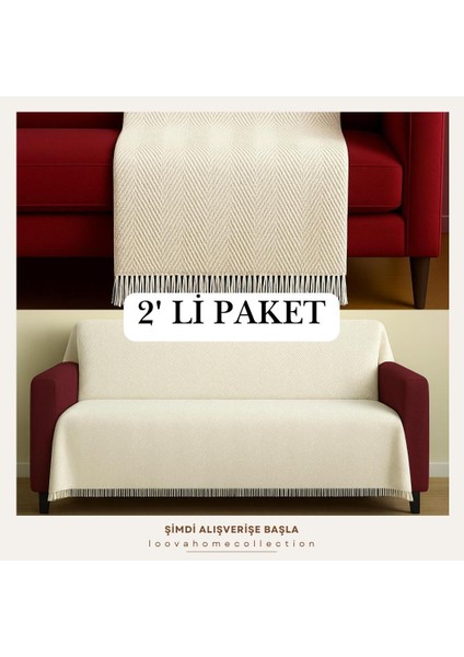 Koltuk Örtüsü 2'li Set %100 Pamuklu