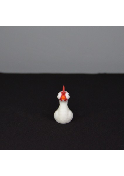 3D Sevimli Beyaz Horoz Küçük Dekoratif Figür ve Süs modelleri