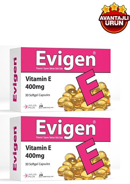 Vitamin E 400 Mg 30 Yumuşak Kapsül 2 Adet