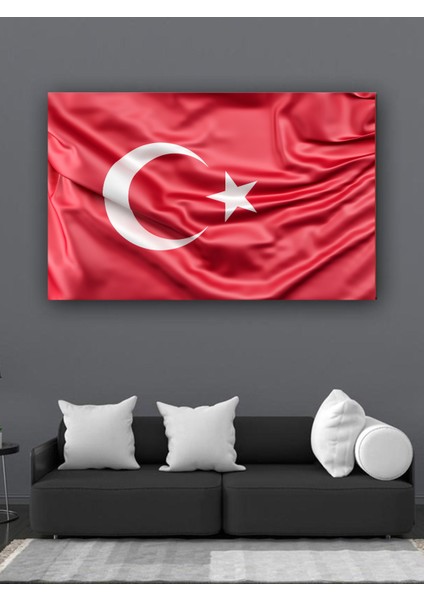 Türk Bayrağı Kanvas Tablo Ay Yıldız Tablo Türkiye Dalgalı Model