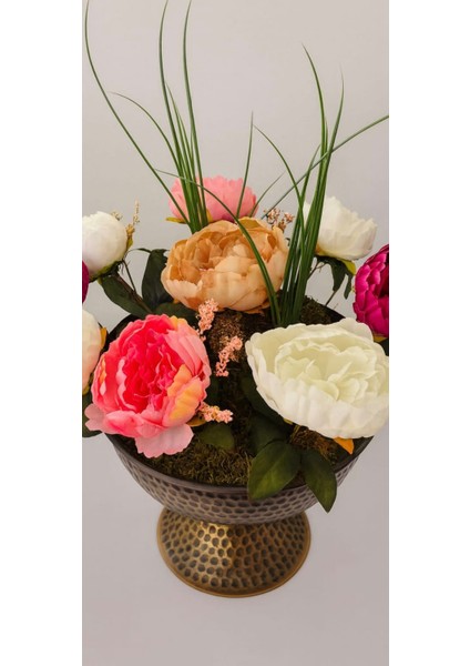 Royal Peony Mix – Premium Büyük Şömine Saksı Aranjmanı