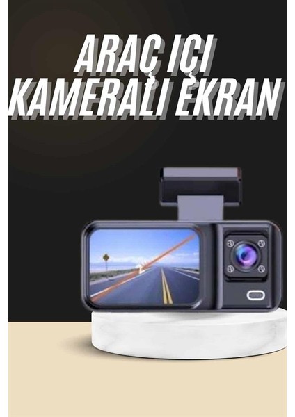 1080P Sürüş Kaydedici 2 Inç Araç Araba Ön Iç Arka Dvr IPS Ekran fiyatları